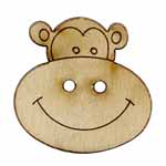 Cirque 95 2873K 2 Hole Wooden Monkey Button (2/card) .875"/23 mm